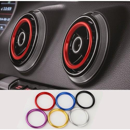 Air Conditioning Vent Decorative Ring For Audi A3 Aluminum alloy Air conditioning Outlet Cover Sticker fit audi s3 rs3 q2 Car