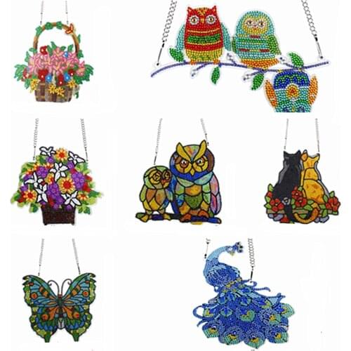 DIY Diamond Painting Flower Hanging Ornaments Special Shaped Drill Home Window Pendant For Door Wall Wedding Holiday Decoration