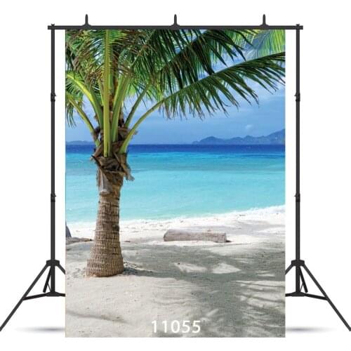 Art Cloth Customize Summer Sea Beach Palm Tree Photo Backdrops Prop For Photo Studio Photobooth Photography Background Photocall