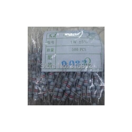 1W 0.22R 1W 0.22OHM Carbon Film 5% 500pcs/LOT Free shipping