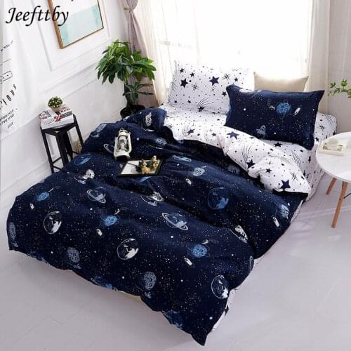 Jeefttby Space Planet Pattern Bedding Set 3 Pcs Duvet Cover Sets Bedding Set Bed Cover Amd Pillocase Home Textile No Sheets