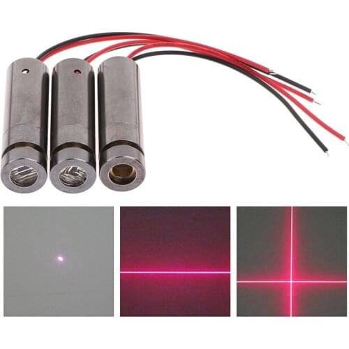 5mW 650nm Red Point / Line / Cross Laser Module Head Glass Lens Focusable Industrial Class