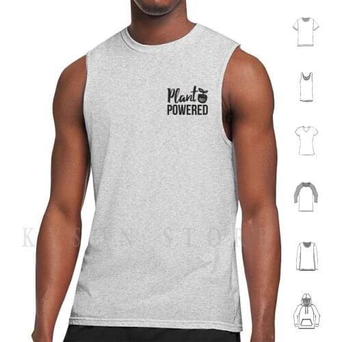 Plant Powered Tank Tops Vest 100% Cotton Vegan Vega Veggie Veganist Veganism Plant Power Powered Fitgirl