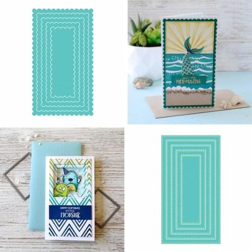 Mini Slim Stacklets Rectangle Frame Metal Cutting Dies DIY Scrapbook For Card Make Crafts Stencil New Die Cuts 2020