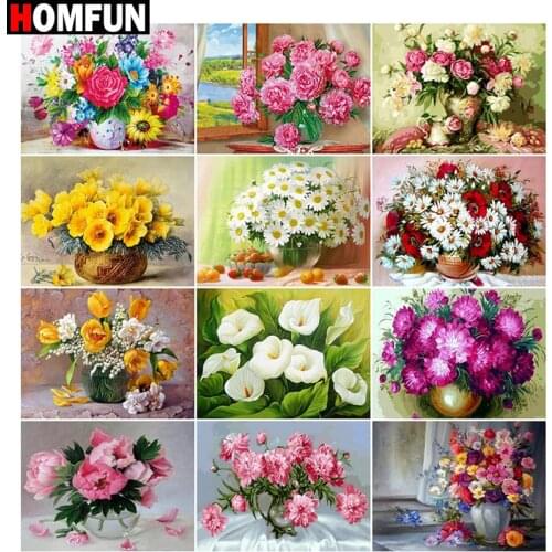 HOMFUN Full Square/Round Drill 5D DIY Diamond Painting "Bouquet scene" Embroidery Cross Stitch 5D Home Decor Gift