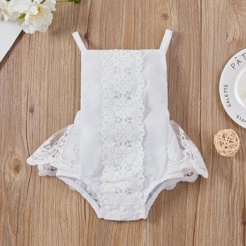 0-24 Months Infant Jumpsuits Baby Girls Lace Lovely Romper Sleeveless Mesh Playsuit Casual Summer Toddler Clothes