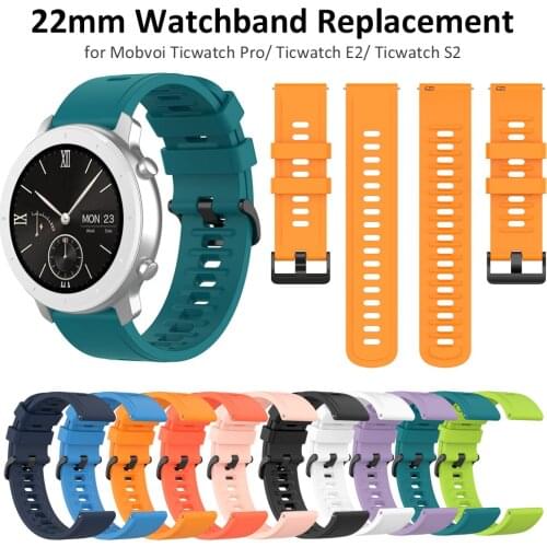 Silicone Watch Straps for Ticwatch Pro/ E2/ S2 Bands Watchband for LG Urbane / R / G Watch Strap Bracelet 22mm Replacement Green