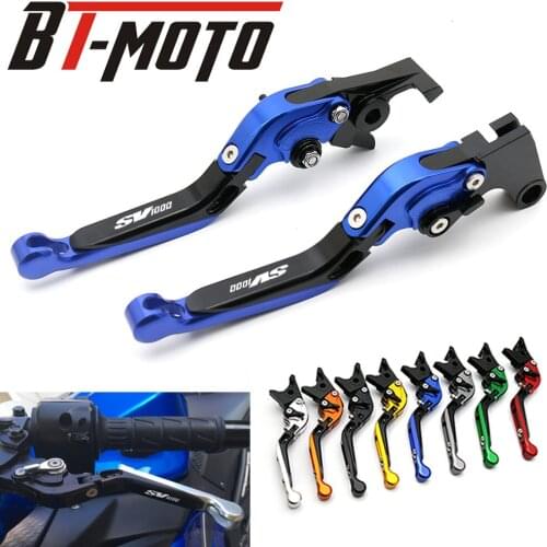 LOGO SV1000 For SUZUKI SV1000 SV 1000 SV1000S SV 1000S 2003-2007 Motorcycle Folding Extendable Brake Clutch Levers 20 Colors