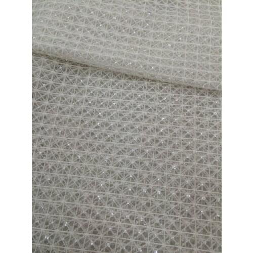 S-5313 Nigerian Guipure Lace Fabric 5 yards High Quality with beads African Mesh Tulle Lace Fabric