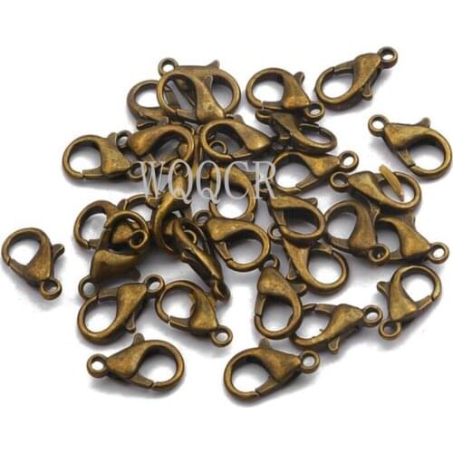 50 PCS/lot 12*6mm Alloy Bronze 7-color Lobster Clasp Hooks for Necklace and Bracelet Chain DIY Fashion Jewelry Discovery