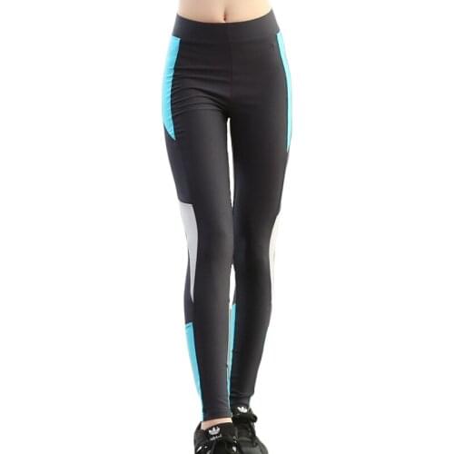 Women High Elastic Yoga Leggings Breathable Training Pants Color Collision Fitness Sports Tights Push Up Jogging Workout Pants