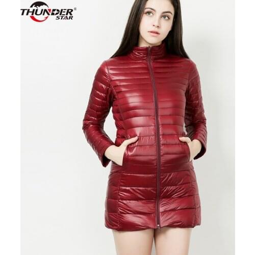 Down Jacket Women Solid Slim 90% White Duck Long Down Coat 2020 New Winter Female Portable Plus Size Light Puffer Jacket