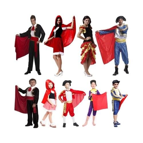 Women Spain Bullfighting Tap Dance Dress boys Kids Childrens day Spanish Matado halloween Cosplay Costume Children