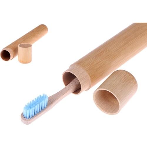 1pc Natural Fiber Ultra Soft Bamboo Charcoal Brush Bamboo Tube Charcoal Toothbrush Teeth Cleaning