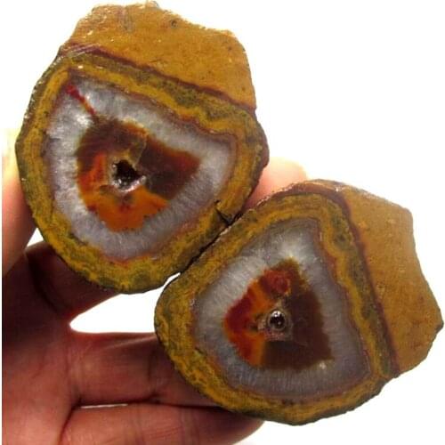 184g Pair of Unpolished Achat Agate Thunderegg Half Geode - crystals and stones healing Mineral specimen Home Decor x0258