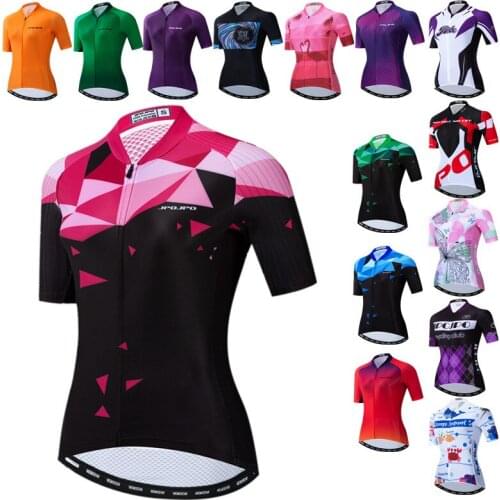 2021 Pro Team Cycling Jersey Tops Women Mountain Bicycle Clothing Maillot Ciclismo Summer MTB Bike Jersey Racing Cycling Shirt