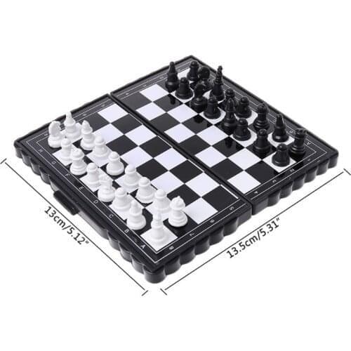 270C 1set Mini Portable Chess Folding Magnetic Plastic Chessboard Board Game Kid Toy