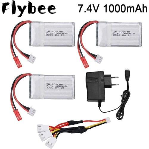 7.4v 1000mah Lipo Battery For MJXRC X600 U829A U829X X600 F46 X601H JXD391 FT007 Toys 2S Lipo Battery 7.4V 25C 703048 Battery