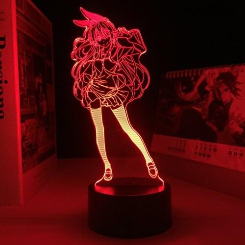 Anime Lamp Yumeko Jabami Cute Japanese Waifu 3D Night light From Kakegurui Compulsive Gambler Decor USB Nightlight