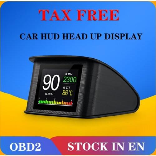 OBD2 HUD P10 car head-up display OBD Digital Temperature Gauge Speed Meter Engine Coolant Temperature Display Alarm
