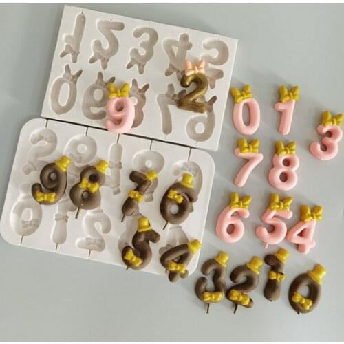 Bowknot, Bowler Hat Numbers Silicone Mold Fondant Cake Decoration Mould Sugarcraft Chocolate Baking Tools For Cake Gumpaste Form