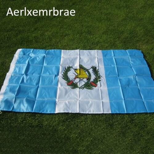 Free shipping aerlxemrbrae flag Guatemala Flag 3ft X 5ft Polyester Guatemala National Flag