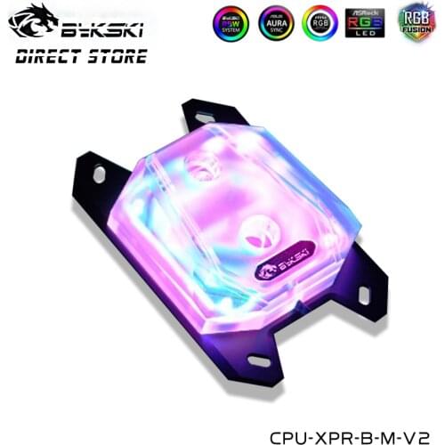 Bykski AMD CPU Water Block Copper Transperant For Ryzen7/5/3 AM4/3+/3/2+/2 FM2+/FM2/FM1 CPU Cooler RGB 12V/5V MOD CPU-XPR-B-M-V2