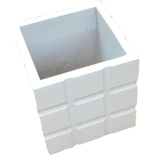 White Jiugongge Wooden Succulent Plants Potted Flowers Holder Desktop Organizer