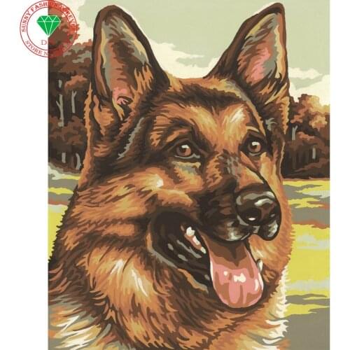 DIY diamond painting cross stitch crystal diamond embroidery Animal Dog pictures Full Rubik cube sticker crystal mosaic painting
