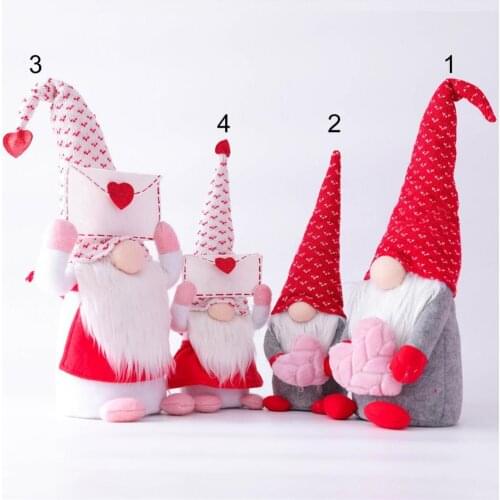 Lovely Acrylic Fiber Long Hat Plush Faceless Envelope Dwarf Doll for Valentine Day Cute Stuffed Accompany Doll Toys for Children