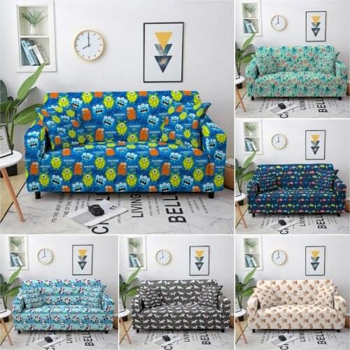 Cartoon Monster Elastic Sofa Silpcover Cover Fully-wrapped Couch Cover All-inclusive Stretch Sofa Protector for Living Room