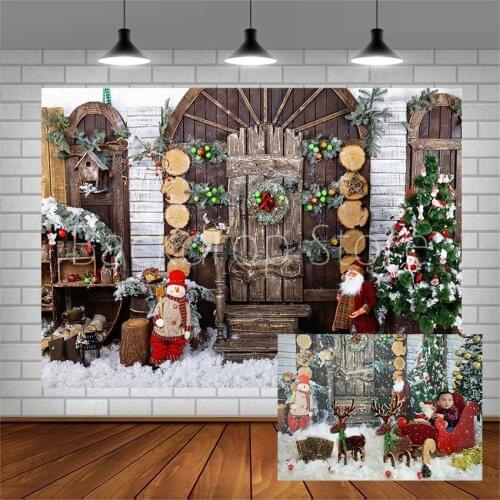 Avezano Photography Backgrounds Merry Christmas Tree Mistletoe Wreath Wood Backdrops For Photo Studio Photocall Photozone Decor