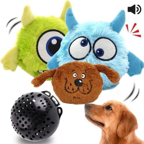 Hot Sale Cat Dog Toys Plush Jumping Automatic Giggle Ball Interactive Shake Squeak Toy Balls Pet Toys Cat Dog Supplies Home Toy