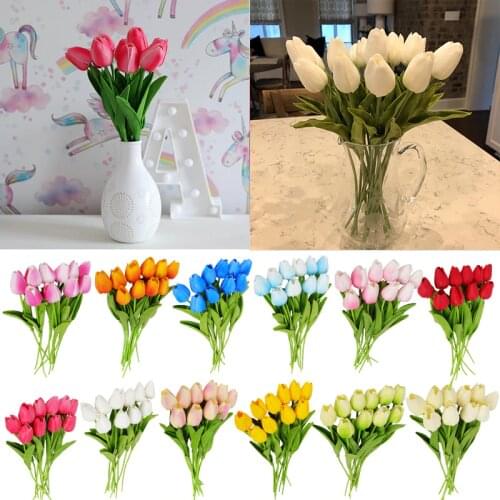Joy-Enlife 10 pcs tulip artificial flowers real touch flower for wedding decoration home garden decor supplies fake flower