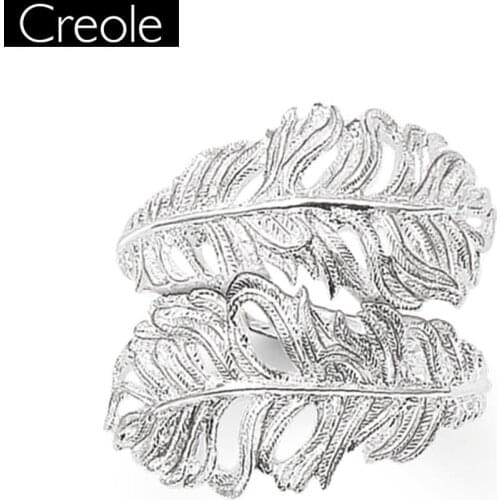 Rings Feather 925 Sterling Silver Trendy Gift For Women Europe style Heart Fashion Ring New Fashion Jewelry