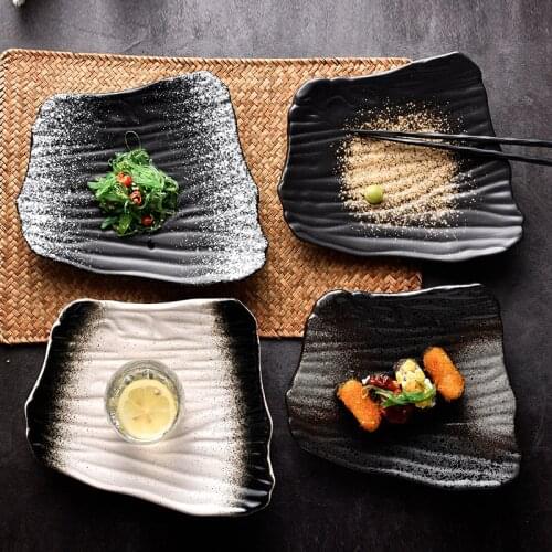 Creative Ceramic Dinner Plates Japanese Cuisine Sushi Plate Home Breakfast Bread Tray Kitchen Tableware Fruit Holder Cake Dishes