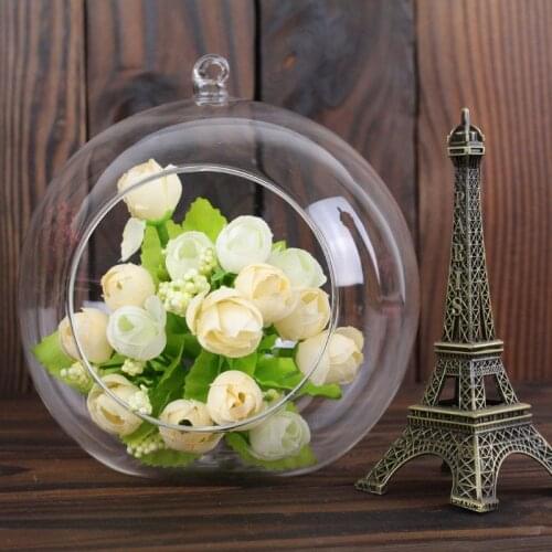 2017 Creative Hanging Glass Ball Vase Flower Plant Pot Terrarium Container Home Office Decor Hanging Glass Vase FU