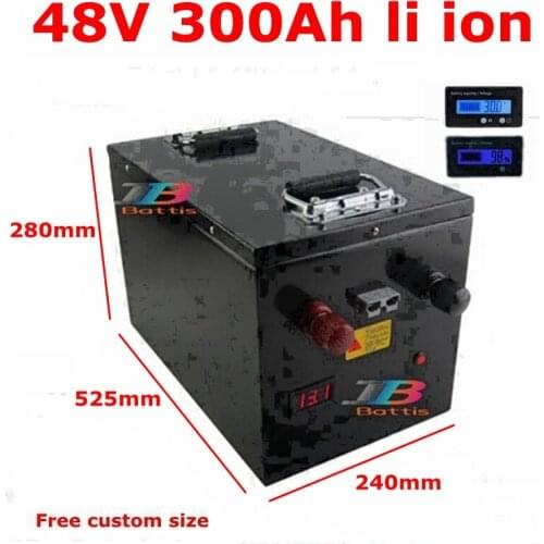 Lithium ion 48V 300AH li ion battery for 7000w scooter bike Solar energy storage golf carts inverter vehicle + 10A charger