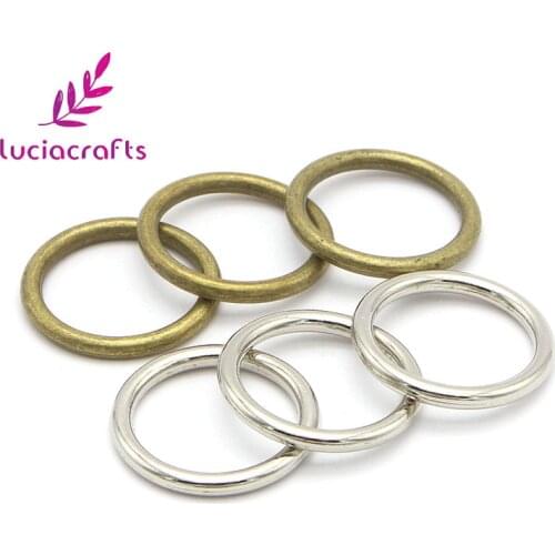 Lucia crafts 10pcs Silver/Bronze 20mm Metal Circl Ring Connect Buckles Shoes Bags Belt Buckles DIY Sewing Accessories G1128