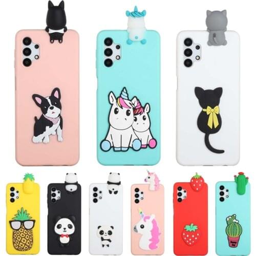 Cute 3D Panda Unicorn Cat Puppy TPU Case For Samsung A32 Cartoon Soft Silicone Cover For Samsung A12 A32 A42 A52 A72 4G 5G Case