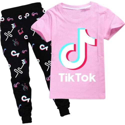 Fashion Summer Kids Girls Boys Outfit Children Clothes Set Toddler Letter T-Shirts and Pants 2Pcs/Set Teenagers Tracksuits 2-16Y
