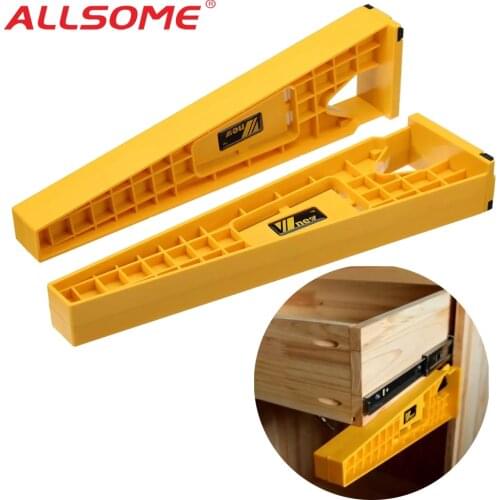 ALLSOME 2pcs Drawer Slide Jig Set Drawer Slide Mounting Tool Set Furniture Extension Cupboard Install Guide Woodworking Tools