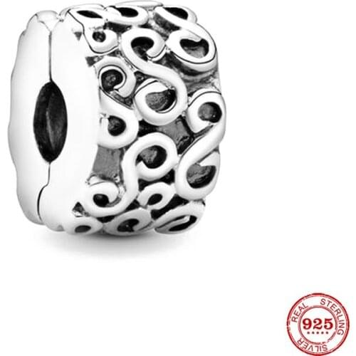New Original Silver Color S Clip Diy Bead Fit European Pandora Charms Bracelet Bangles Diy Jewelry P115