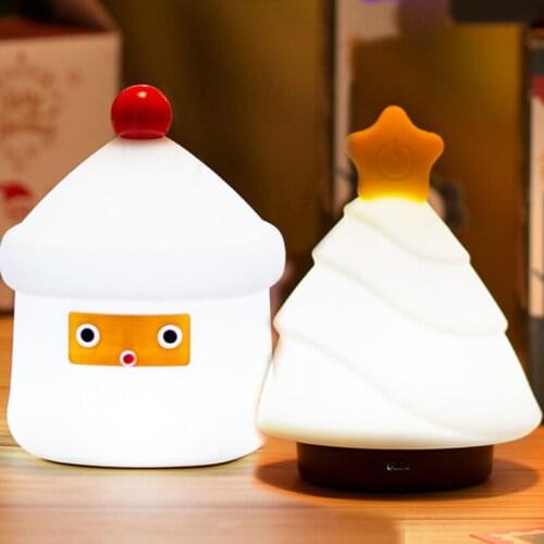 New Year Gift Creative Silicone Night Light LED Charging Dual Tone Light With Sleeping Light Childrens Day Gift Christmas Gift
