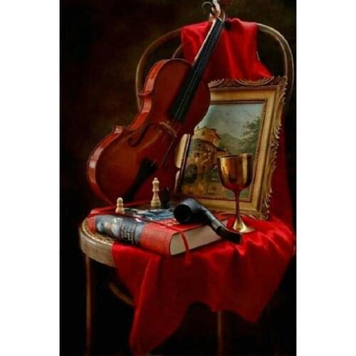 Full square drill resin Diamond embroidery violin 5d diy diamond painting cross stitch picture rhinestone mosaic home decor