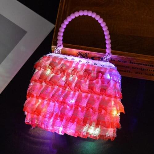 Princess Girls Fashion LED Lighting Flower Handbag Tote Toy Kids Birthday Gift Children Toys New Year Gifts