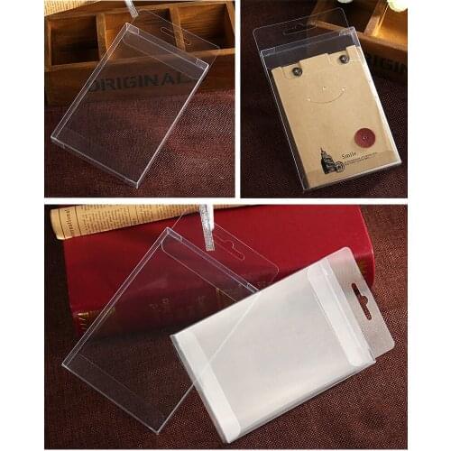 50pcs 1.5*10*15cm clear plastic pvc hook box packing boxes for gift/chocolate/candy/cosmetic/crafts square transparent pvc Box
