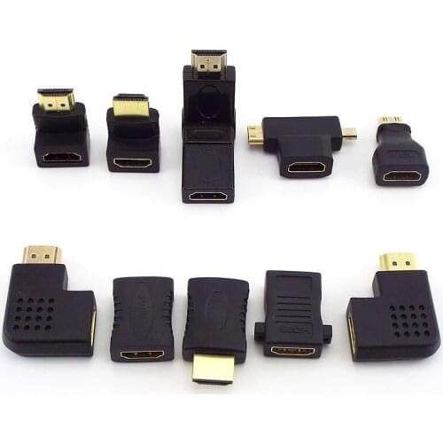 HDMI Connector Male To Female Converter Coupler Mini Micro Adapter Extender Cable Laptop 1080P 4K HDTV 90 180 270 360 Degree