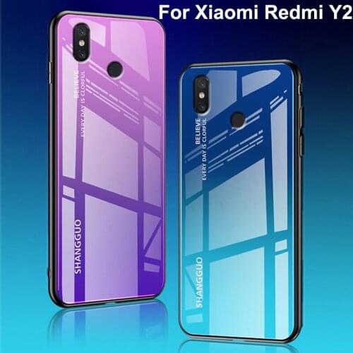 Luxury Gradient Tempered Glass Phone Case For Xiaomi Redmi Y2 Cover Housing 5.99'' For Redmi Y2 Y 2 Capa RedmiY2 cases coque