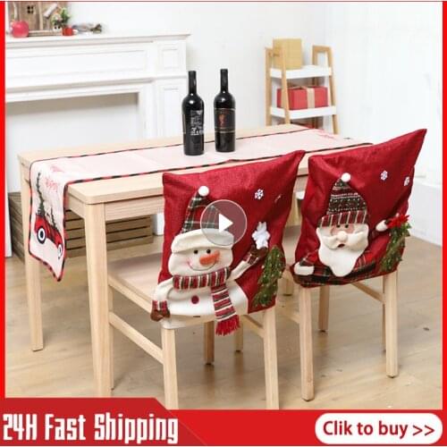 Chair Covers Christmas Mr And Mrs Santa Claus Chair Back Cover Christmas Dining Dinner Table Decoration New Year Party Supplies
